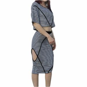 🆕 Rehab Black and White Striped Top & Skirt